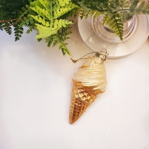 Novelty Glitter Ice Cream Cone Christmas Ornament